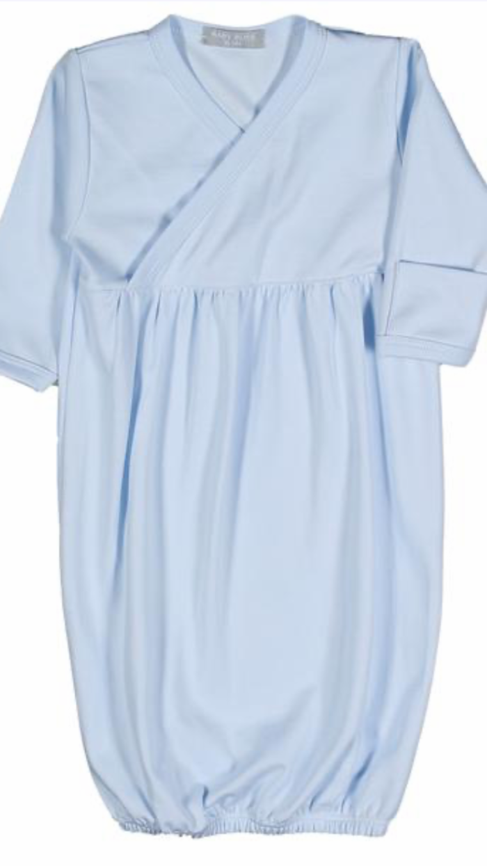 Baby Bliss-Blue Pima Gown-Newborn