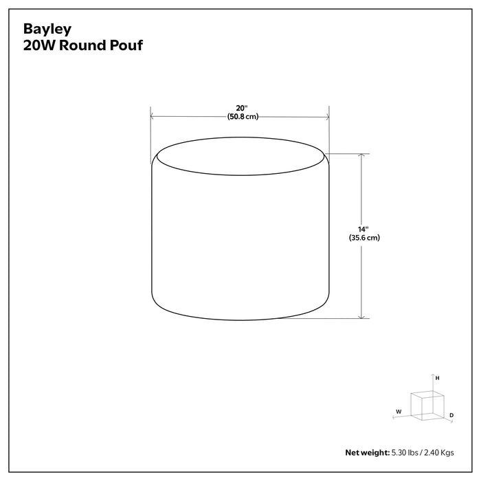 Muted Yellow and Natural | Bayley Round Braided Pouf