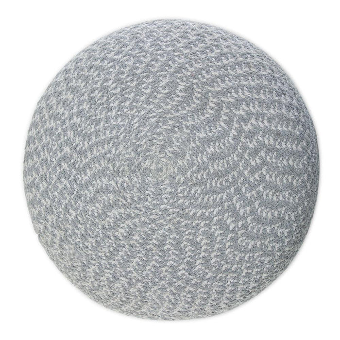 Light Blue/Natural | Bayley Round Braided Pouf