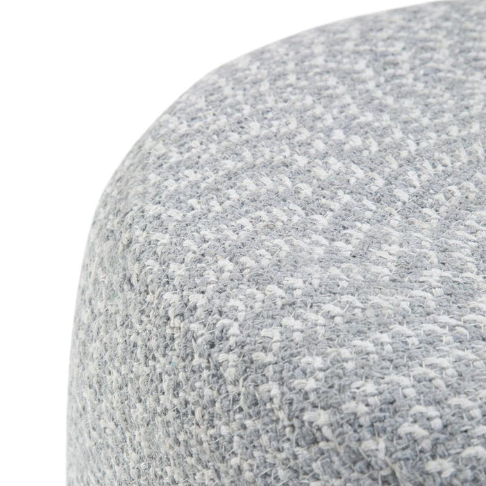 Light Blue/Natural | Bayley Round Braided Pouf