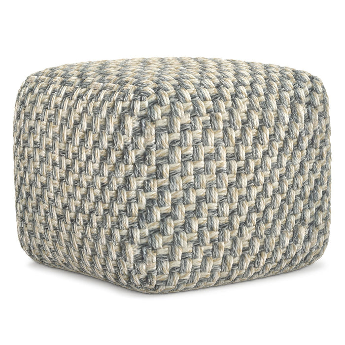 Blue/Beige | Beatrix Square Pouf