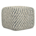 Blue/Beige | Beatrix Square Pouf