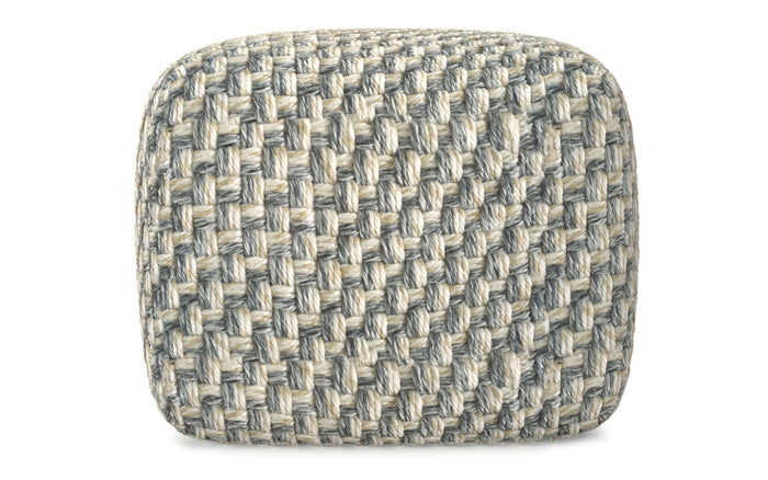 Blue/Beige | Beatrix Square Pouf
