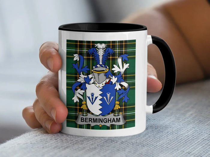 Bermingham 11 oz ceramic mug with family crest design