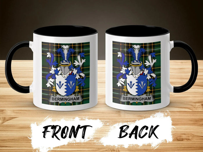 Bermingham Irish surname mug showing the family crest
