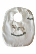 bib rocking horse square - dusty blue