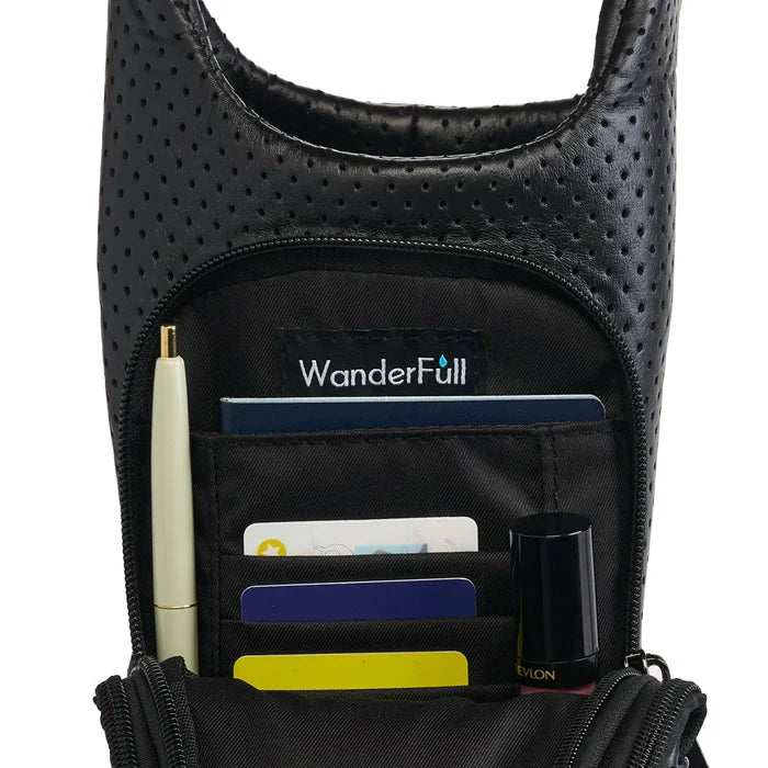 Black Coated Perforated Neoprene HydroBag by Wanderfull