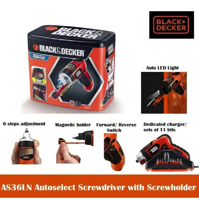 Black & Decker 3.6V Li-On Screwdriver W Retractable Holder