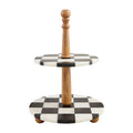 Black & White Check Tiered Marble Server