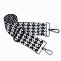 Black/White Houndstooth Pattern Strap with Gunmetal Hardware