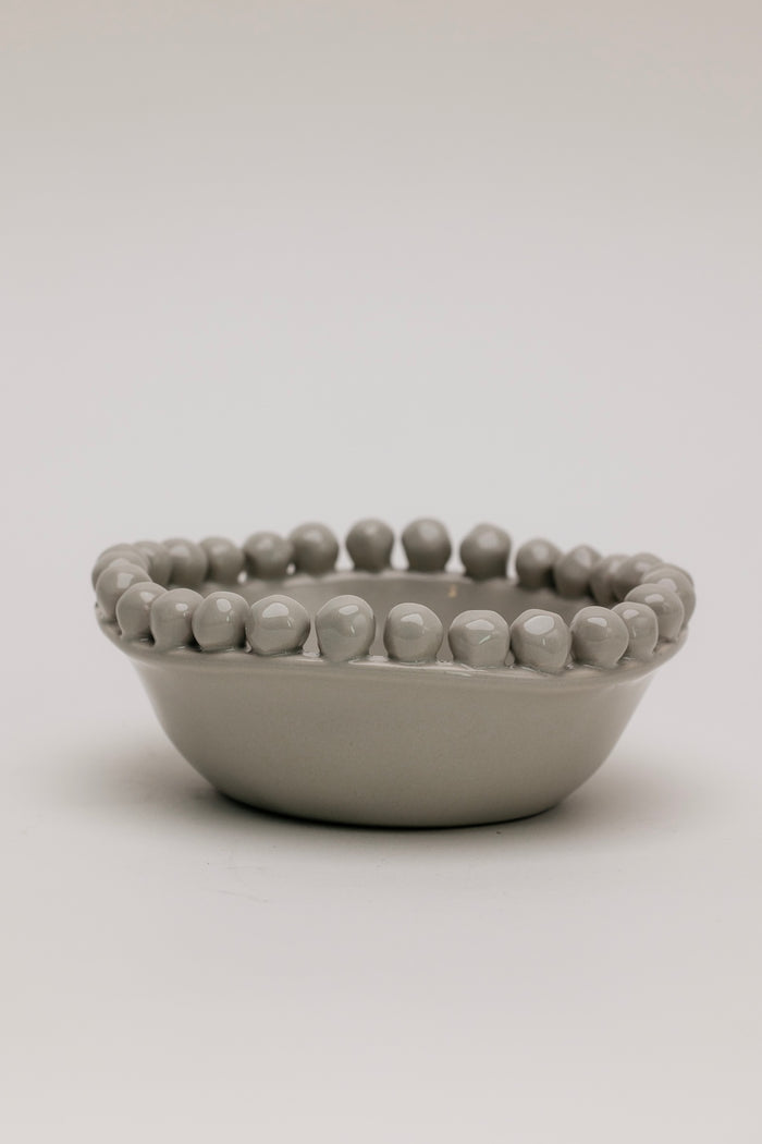 Blanche Beaded Bowl - Grey
