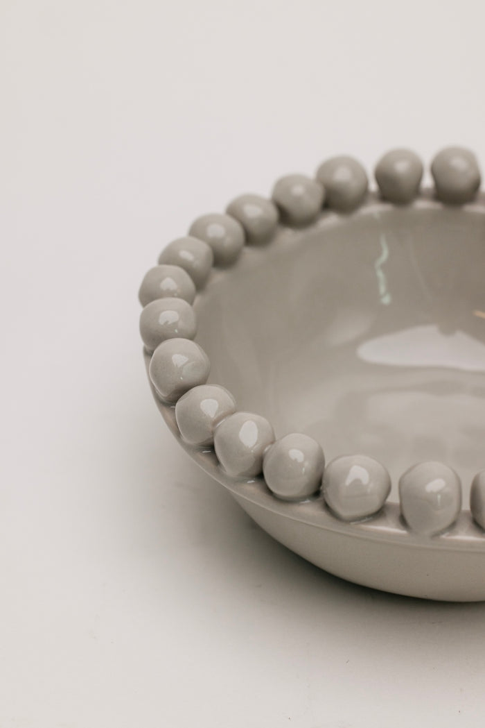 Blanche Beaded Bowl - Grey