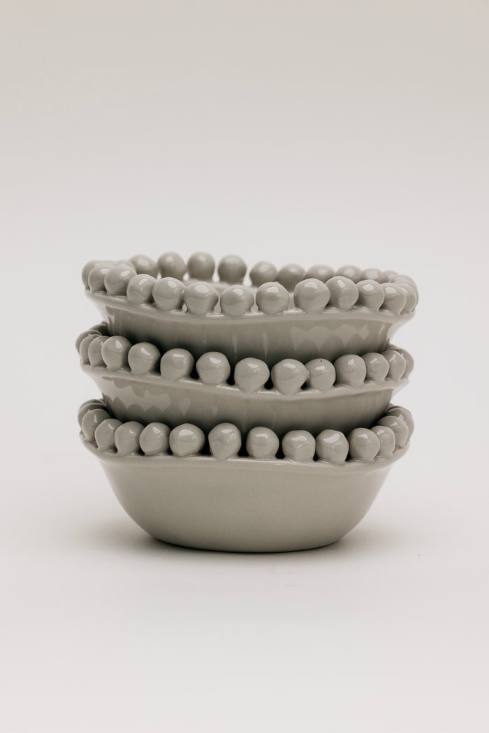 Blanche Beaded Bowl - Grey