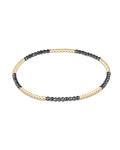 Blissful Pattern 2mm Bead Silver Faceted Hematite Bracelet