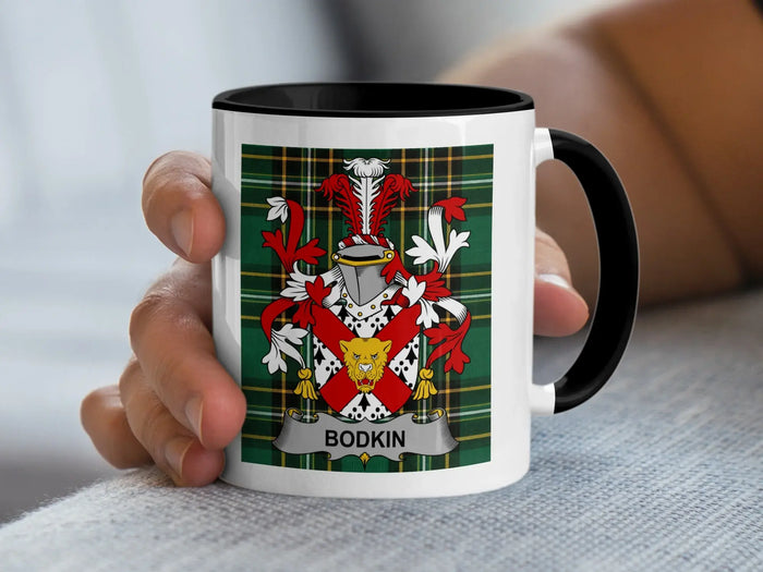 Bodkin 11 oz ceramic mug with family crest design