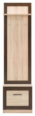 Boss Coat Hanger with a Cupboard in Light Oak and Chocolate Oak Colour