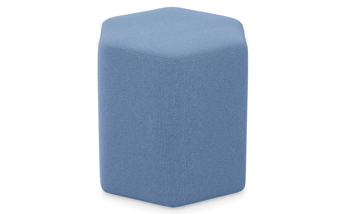 Wedgewood Blue Linen Style Fabric | Brock Footstool