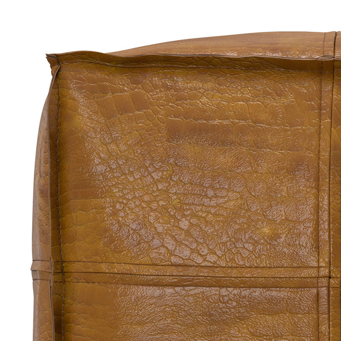 Tan Genuine Leather | Brody Square Pouf in Genuine Leather