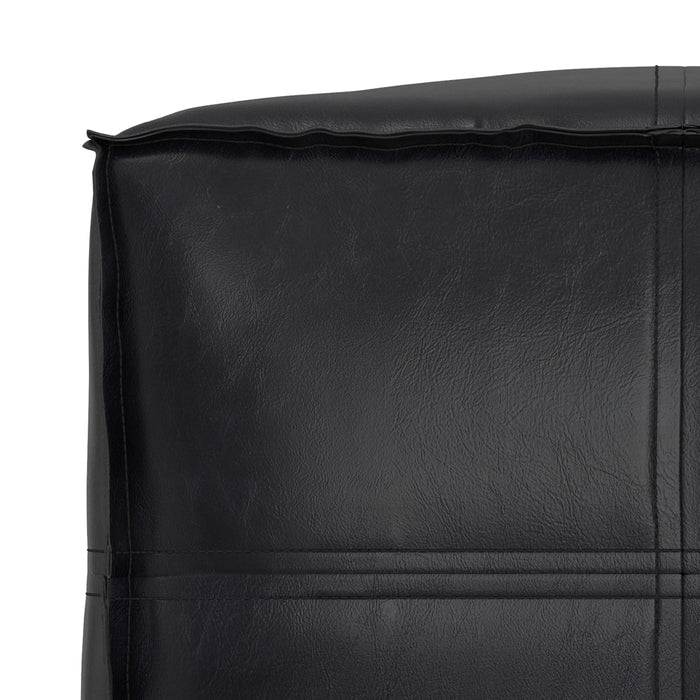 Brody 18 inch Square Top Stitch Pouf in Vegan Leather