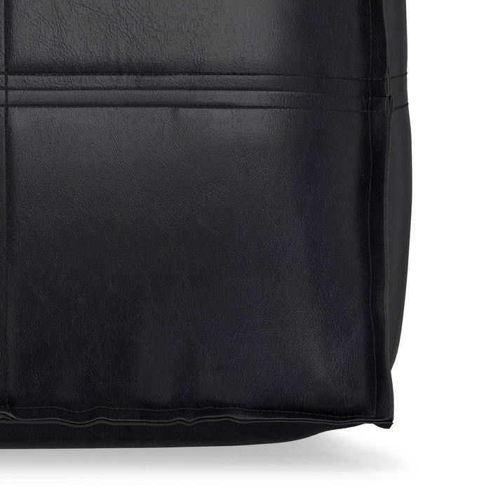 Brody 18 inch Square Top Stitch Pouf in Vegan Leather