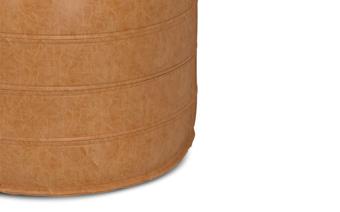 Distressed Camel Brown | Brody 20 Inch Round Pouf