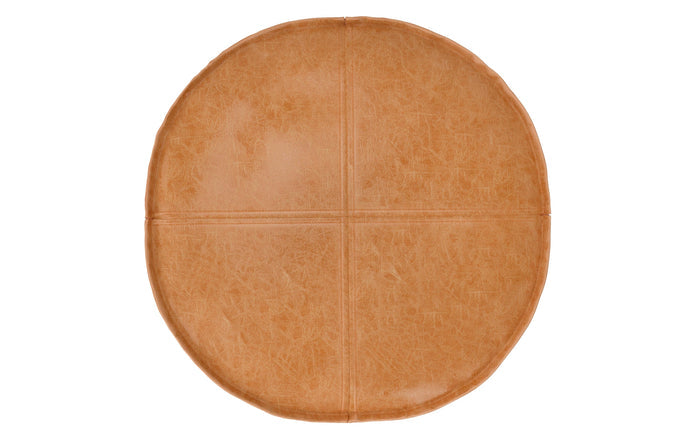 Distressed Camel Brown | Brody 20 Inch Round Pouf