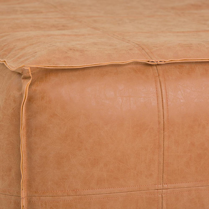 Distressed Camel Brown | Brody Large Square Coffee Table Pouf