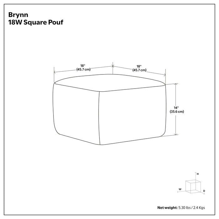 Patterned Black and Natural | Brynn Patterned Square Pouf