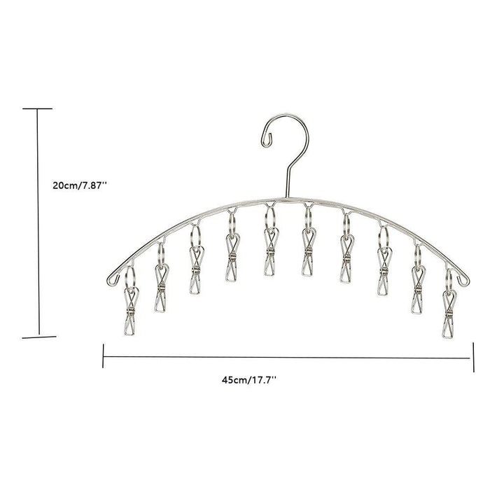 BTMB 10 Pack Stainless Steel Clothes Hangers (10 Clip)