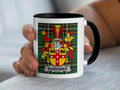 Burrowes Irish family crest 11oz ceramic accent mug with black handle