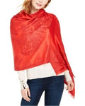Calvin Klein Abstract Floral Metallic Scarf, Red - Machann.com