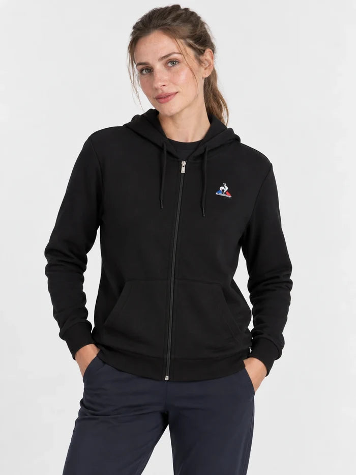 Campera Le Coq Sportif Ess Hoddie Jacket Mujer Negro — vista principal