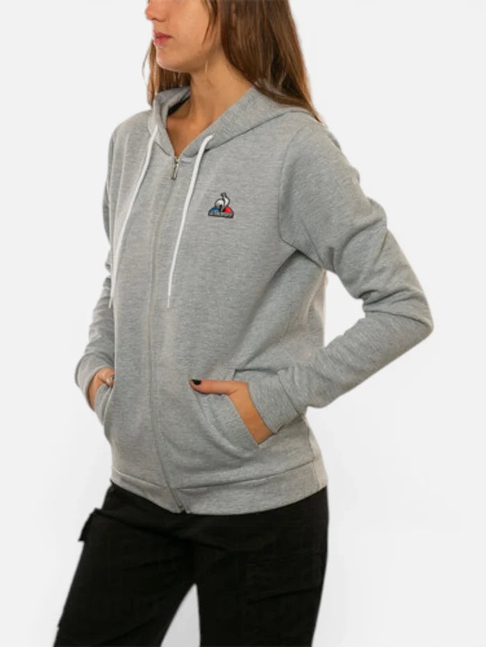 Campera Mujer Le Coq Sportif Ess Hoodie Gris Melange