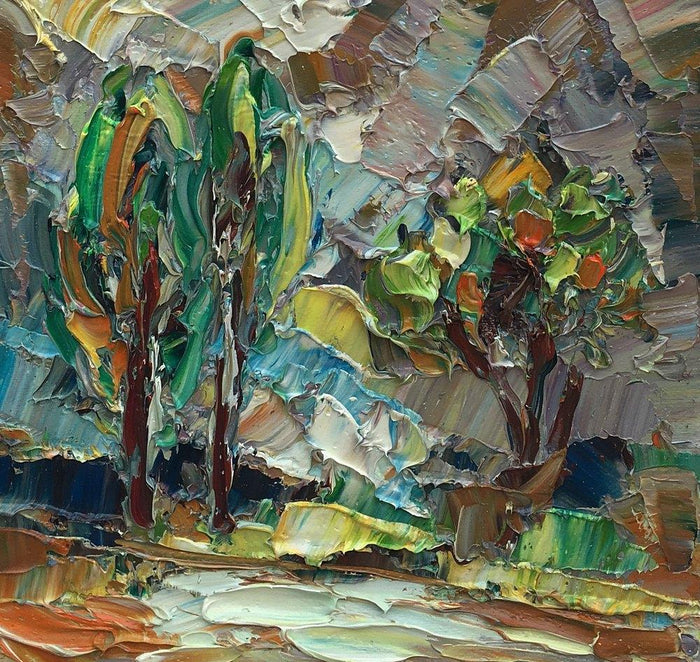 Canvas Painting, Small Oil Painting, Heavy Texture Oil Painting, Mountain Landscape Painting, 8X10 inch-Paintingforhome