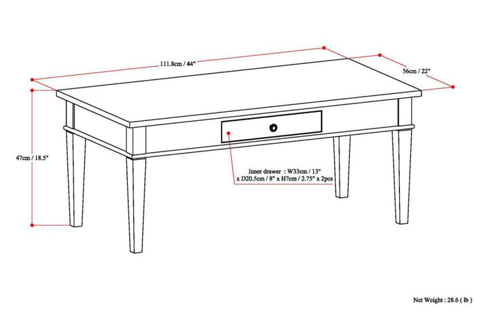 Brunette Brown | Carlton Coffee Table