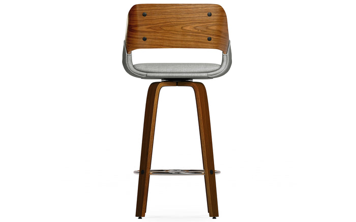 Grey Linen Style Fabric | Carly Swivel Bar Stool (Set of 2)