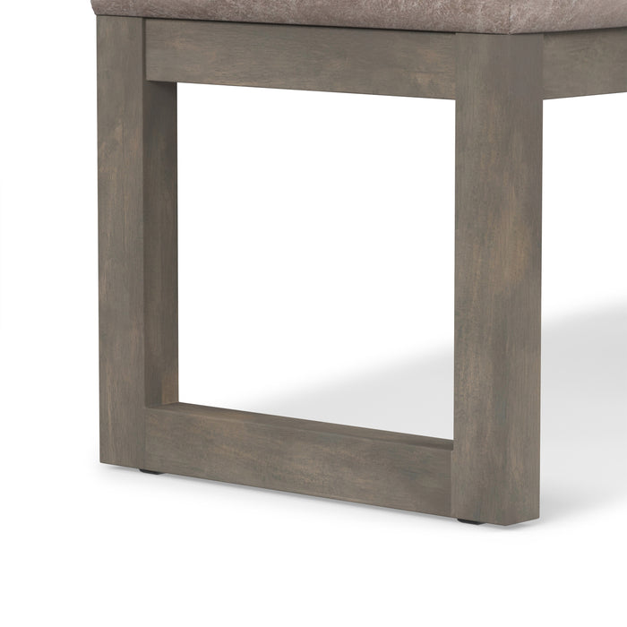 Distressed Grey Taupe Distressed Vegan Leather | Casey Ottoman Bench