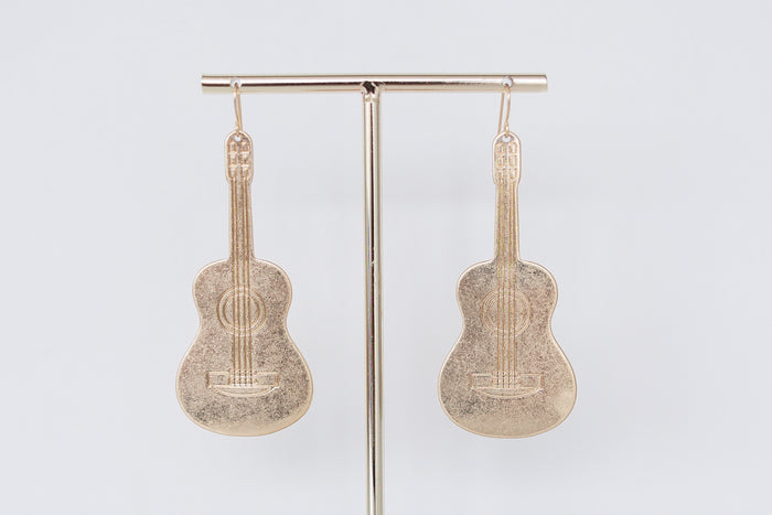 Cash Gold Guitar Earrings