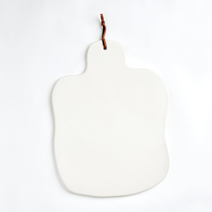 Ceramic Cheese Board with Leather Tie