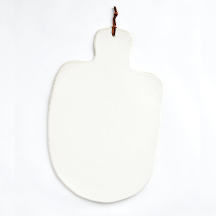 Ceramic Cheese Board with Leather Tie