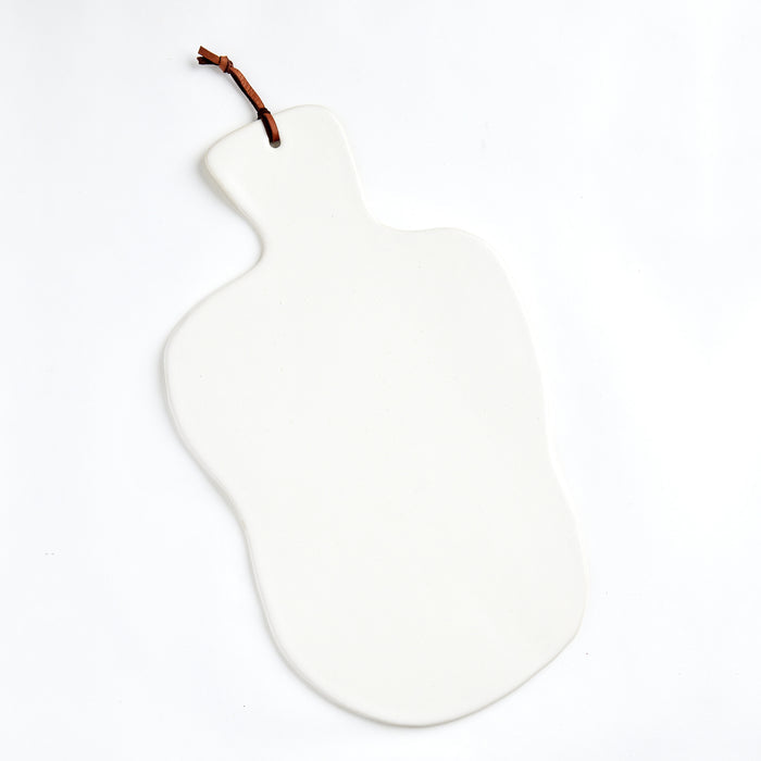 Ceramic Cheese Board with Leather Tie
