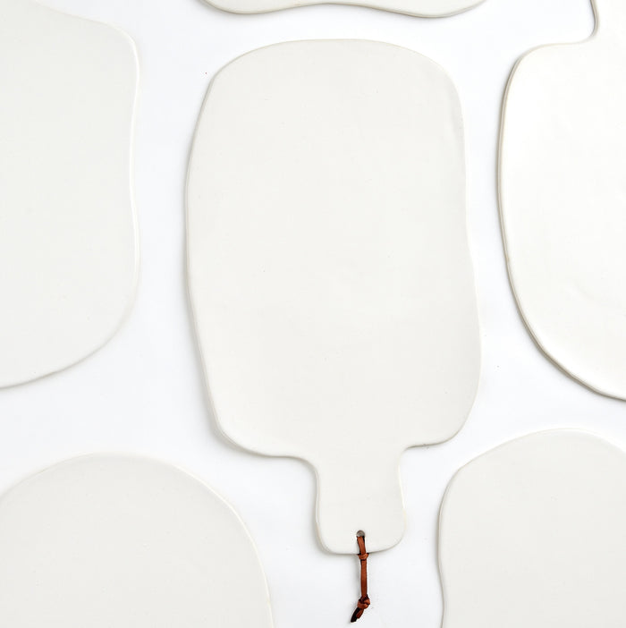 Ceramic Cheese Board with Leather Tie