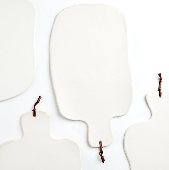 Ceramic Cheese Board with Leather Tie
