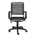 HomeRoots Black Adjustable Swivel Bungee Rolling Office Chair