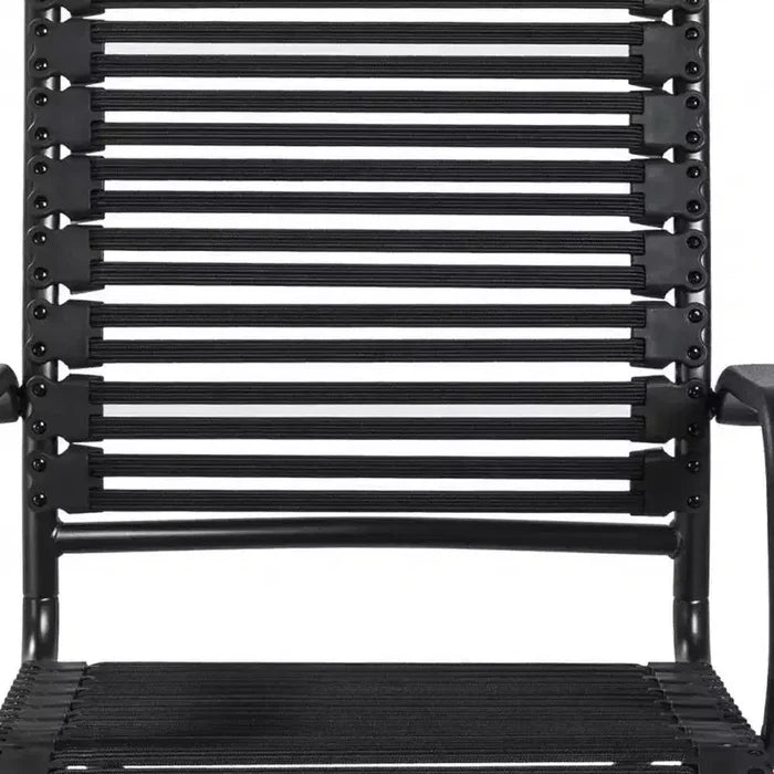 HomeRoots Black Adjustable Swivel Bungee Rolling Office Chair