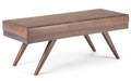 Distressed Saddle Brown Distressed Vegan Leather | Chanelle Mid Century Ottoman Bench