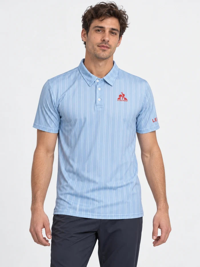 Chomba Le Coq Sportif Tennis Stripe Polo Celeste — vista principal