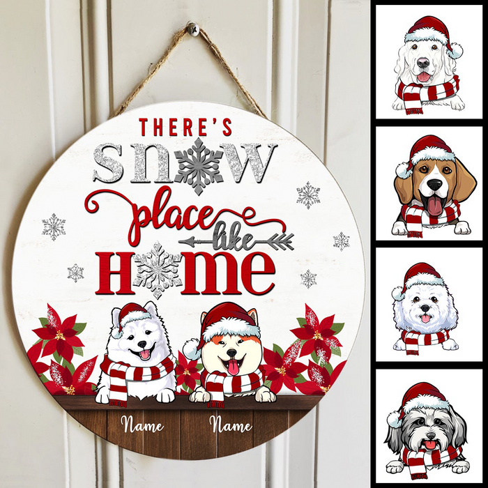 Christmas Door Decorations, Gifts For Dog Lovers, There's Snow Place Like Home Welcome Door Sign , Dog Mom Gifts