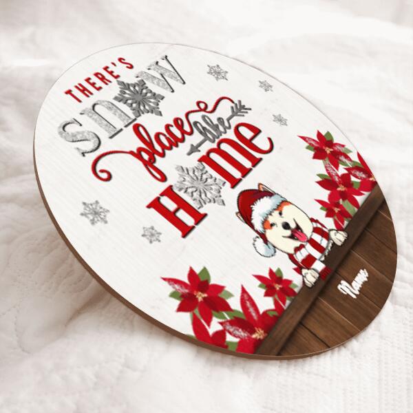 Christmas Door Decorations, Gifts For Dog Lovers, There's Snow Place Like Home Welcome Door Sign , Dog Mom Gifts
