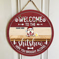 Christmas Door Decorations, Welcome To The Shitshow Hope You Brought Alcohol Funny Signs, Gifts For Pet Lovers